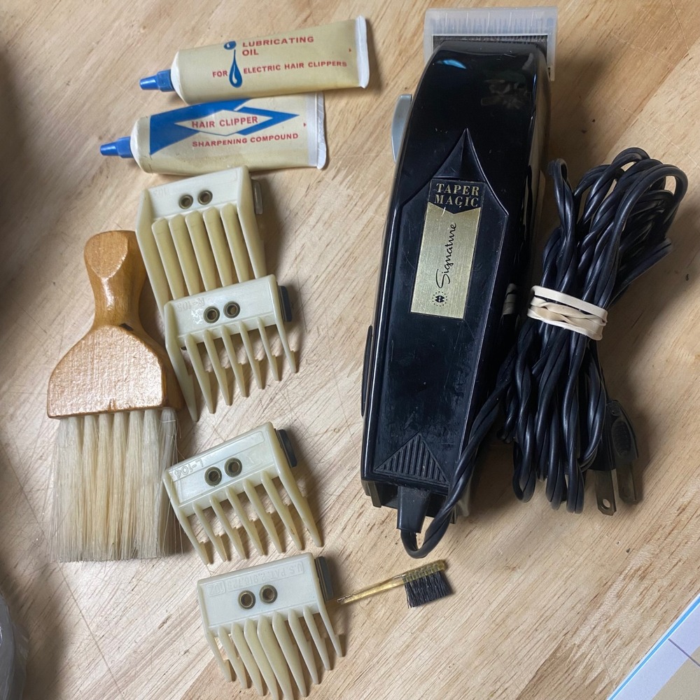 Vintage 1950s Electric Hair Clippers Signature Taper Magic Set